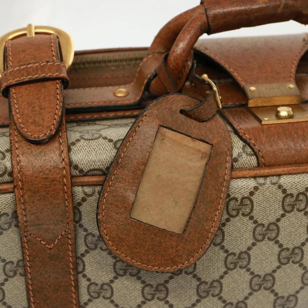 GUCCI GG Supreme Boston Bag PVC Beige Auth mr177 - Picture 8 of 16